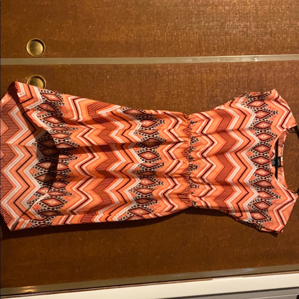 Aztec peach high low dress